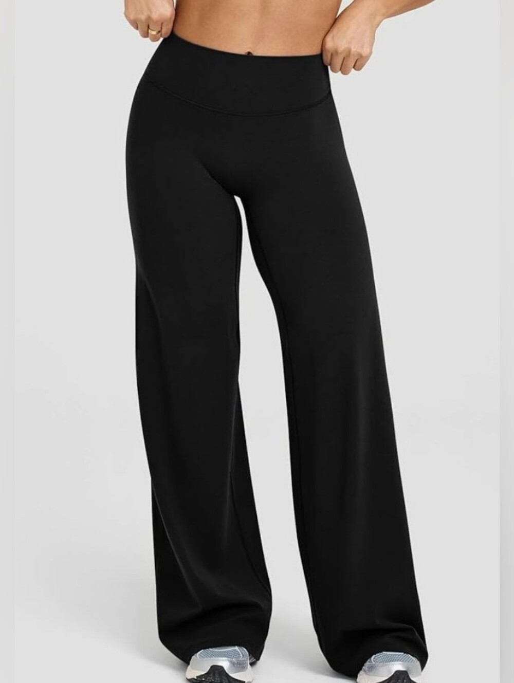 OQQ Flare Leg High Waisted Black Yoga Pants New Women's Small